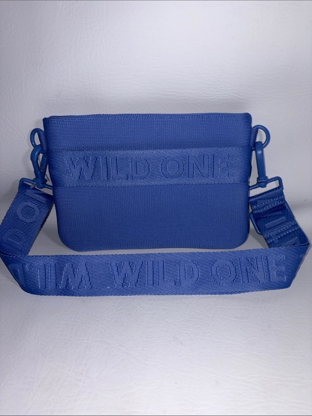 Wild One Recycled Knit New No Tags Crossbody Pouch Periwinkle Blue